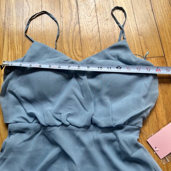 Birdy Grey Size S NEW Gwennie Chiffon Dusty Blue Maxi Bridesmaid Dress - Picture 9 of 16